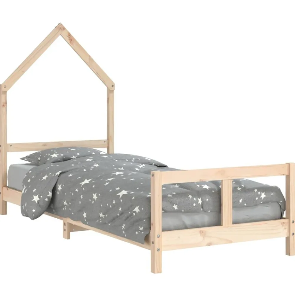 vidaXL Estructura de cama para niños madera maciza de pino 80x200 cm Natural Sale