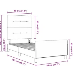 vidaXL Estructura de cama con cabecera 80 x 200 cm tela Gris claro Online