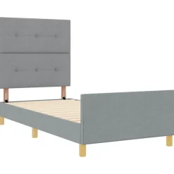 vidaXL Estructura de cama con cabecera 80 x 200 cm tela Gris claro Online