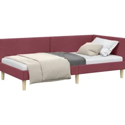 vidaXL Estructura de cama en esquina Rojo vino 80 cm x 200 cm Rojo vino tinto Outlet