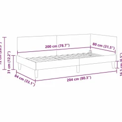 vidaXL Estructura de cama en esquina Rojo vino 80 cm x 200 cm Rojo vino tinto Outlet