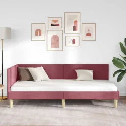 vidaXL Estructura de cama en esquina Rojo vino 80 cm x 200 cm Rojo vino tinto Outlet