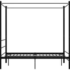 vidaXL Estructura de cama con dosel sin colchón metal 120x200 cm Negro Outlet