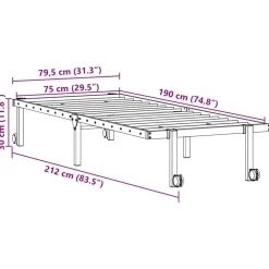 vidaXL Camas Y Accesorios-Estructura de cama sin colchón plegable acero 75x190 cm