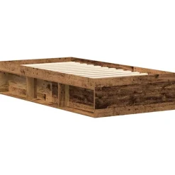 vidaXL Camas Y Accesorios-Estructura de cama sin colchón madera de ingeniería envejecida