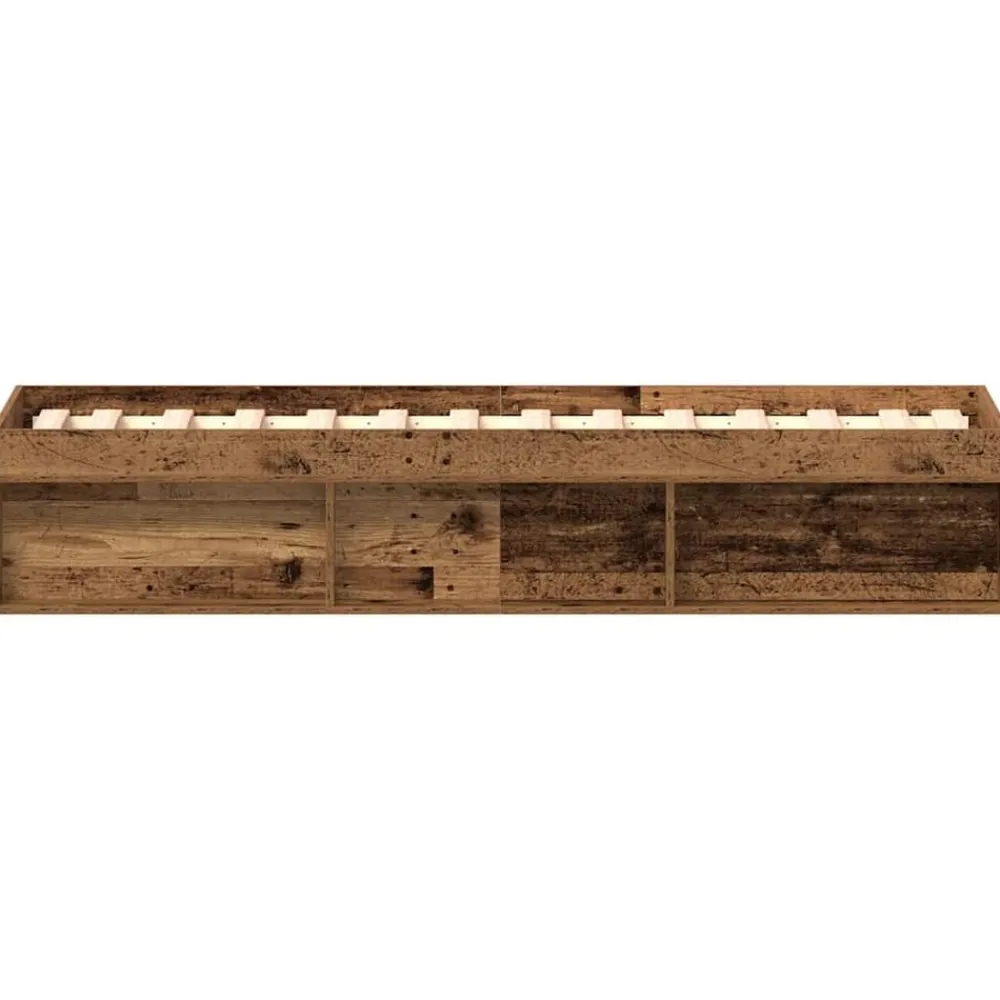 vidaXL Camas Y Accesorios-Estructura de cama sin colchón madera de ingeniería envejecida