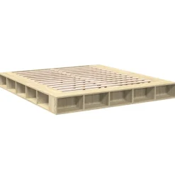 vidaXL Estructura de cama madera de ingeniería 200x200 cm Roble Sonoma Outlet