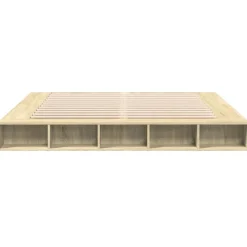 vidaXL Estructura de cama madera de ingeniería 200x200 cm Roble Sonoma Outlet