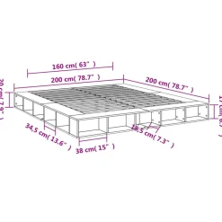 vidaXL Estructura de cama madera de ingeniería 200x200 cm Roble Sonoma Outlet