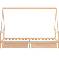 Niños vidaXL Mobiliario Para Bebés Y Niños Pequeños-Estructura de cama para niños con cajones madera pino 80x200 cm