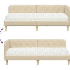 vidaXL Estructura de cama en esquina 80 x 200 cm tela Crema Hot