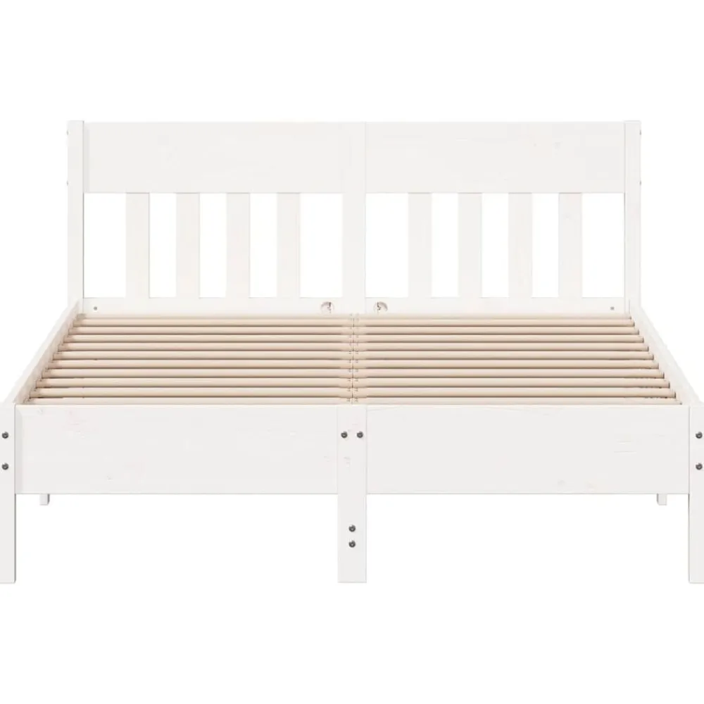 vidaXL Estructura de cama sin colchón madera de pino blanca 150x200 cm Blanco Outlet