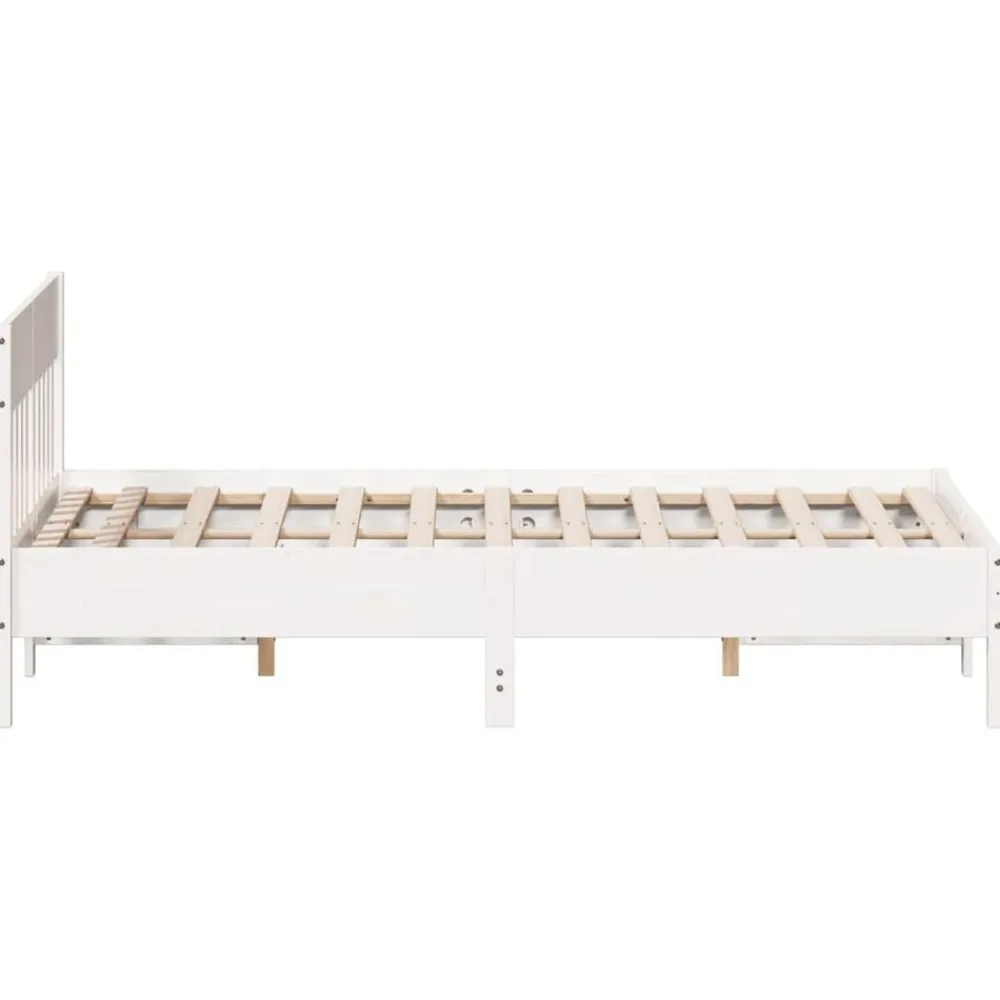 vidaXL Estructura de cama sin colchón madera de pino blanca 150x200 cm Blanco Outlet