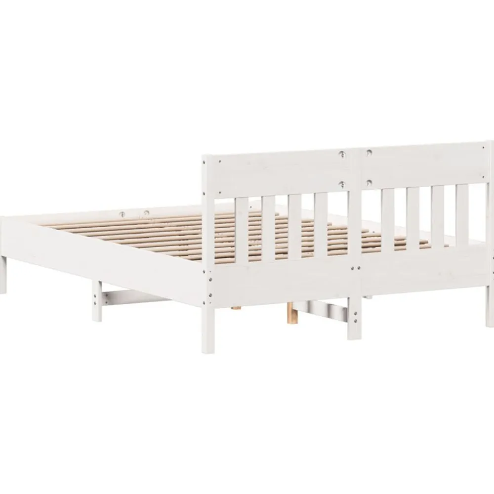 vidaXL Estructura de cama sin colchón madera de pino blanca 150x200 cm Blanco Outlet