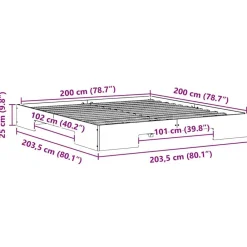 vidaXL Camas Y Accesorios-Estructura de cama Marrón 200 x 200 cm