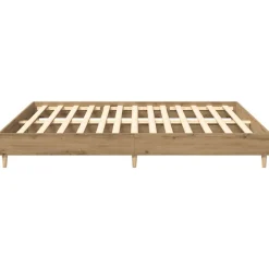 vidaXL Camas Y Accesorios-Estructura de cama sin colchón roble artesanal 200x200 cm