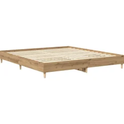 vidaXL Camas Y Accesorios-Estructura de cama sin colchón roble artesanal 200x200 cm