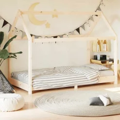 vidaXL Estructura de cama infantil de madera maciza de pino 70x140 cm Marr&oacute;n Hot