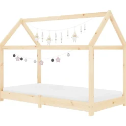 vidaXL Estructura de cama infantil de madera maciza de pino 70x140 cm Marrón Hot