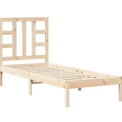 vidaXL Estructura de cama madera maciza 75x190 cm Natural Sale
