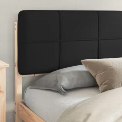 vidaXL Camas Y Accesorios-Estructura de Cama con Cabecera Tapizada Negro 180 x 200 cm