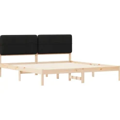 vidaXL Camas Y Accesorios-Estructura de Cama con Cabecera Tapizada Negro 180 x 200 cm