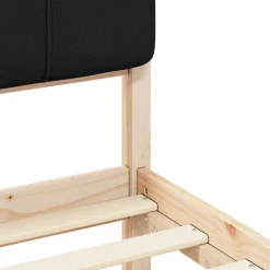 vidaXL Camas Y Accesorios-Estructura de Cama con Cabecera Tapizada Negro 180 x 200 cm