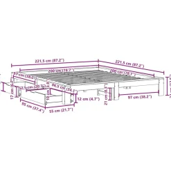vidaXL Estructura de cama sin colchón madera maciza blanca 200x200 cm Blanco Discount