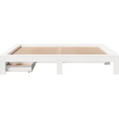vidaXL Estructura de cama sin colchón madera maciza blanca 200x200 cm Blanco Discount