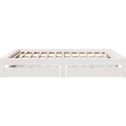 vidaXL Estructura de cama sin colchón madera maciza blanca 200x200 cm Blanco Discount