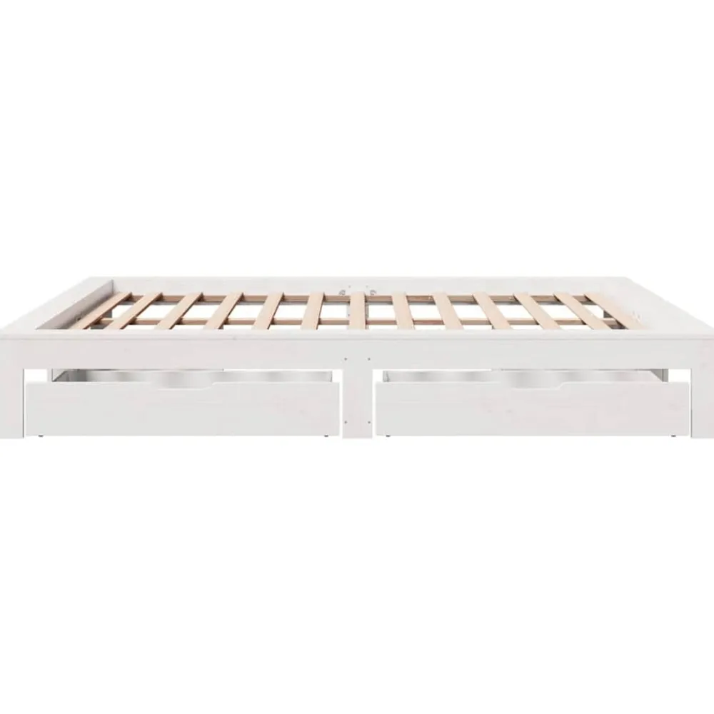 vidaXL Estructura de cama sin colchón madera maciza blanca 200x200 cm Blanco Discount