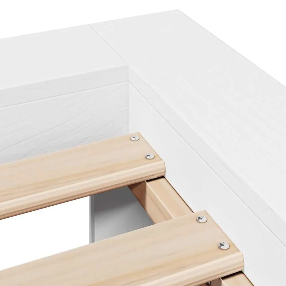 vidaXL Estructura de cama sin colchón madera maciza blanca 200x200 cm Blanco Discount