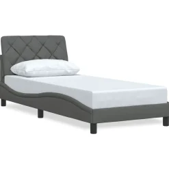 vidaXL Estructura de cama sin colchón tela 80x200 cm Gris oscuro Sale