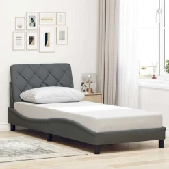 vidaXL Estructura de cama sin colchón tela 80x200 cm Gris oscuro Sale