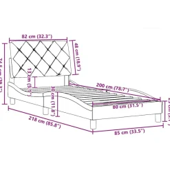 vidaXL Estructura de cama sin colchón tela 80x200 cm Gris oscuro Sale