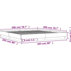 vidaXL Camas Y Accesorios-Estructura de cama madera de ingeniería 200x200 cm