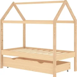 vidaXL Estructura de cama infantil con cajón madera de pino 70x140 cm Marrón Outlet