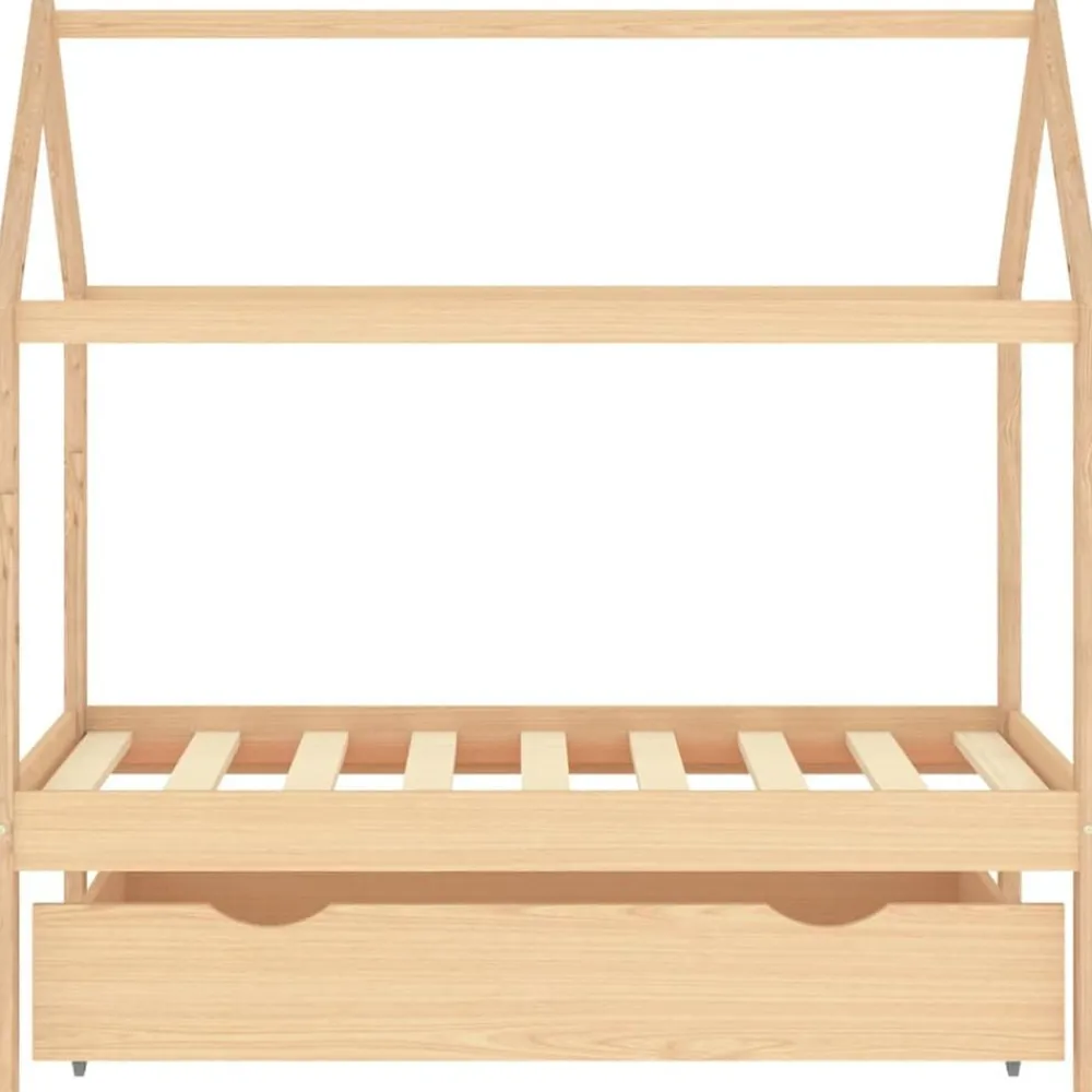 vidaXL Estructura de cama infantil con cajón madera de pino 70x140 cm Marrón Outlet