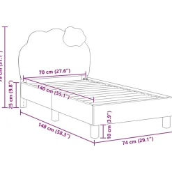 vidaXL Camas Y Accesorios-Estructura de cama para niños pequeños con cabecera PU