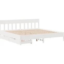 vidaXL Estructura de cama sin colchón madera maciza blanca 200x200 cm Blanco New
