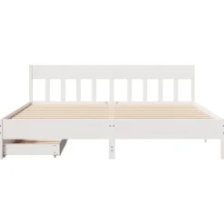 vidaXL Estructura de cama sin colchón madera maciza blanca 200x200 cm Blanco New