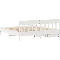 vidaXL Estructura de cama sin colchón madera maciza blanca 200x200 cm Blanco New