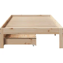 vidaXL Camas Y Accesorios-Estructura de cama con cajones madera maciza pino 75x190 cm