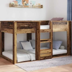 vidaXL Camas Y Accesorios-Estructura de Cama de Suelo Madera vieja 75 x 190 cm