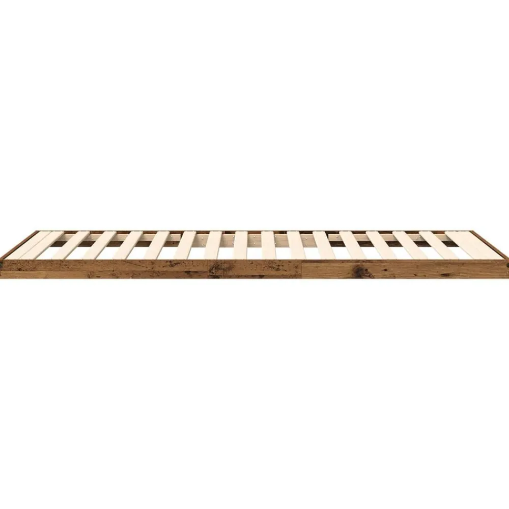 vidaXL Camas Y Accesorios-Estructura de Cama de Suelo Madera vieja 75 x 190 cm
