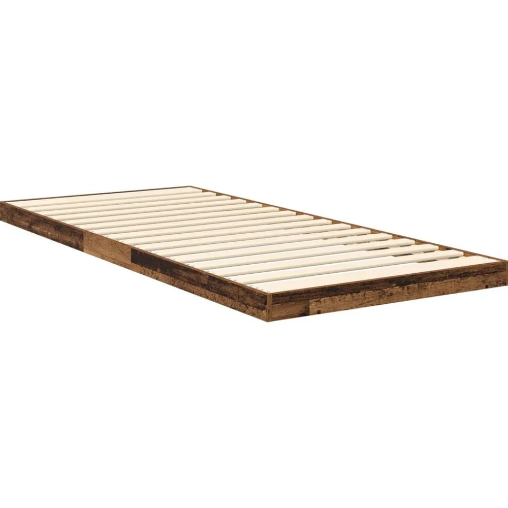 vidaXL Camas Y Accesorios-Estructura de Cama de Suelo Madera vieja 75 x 190 cm