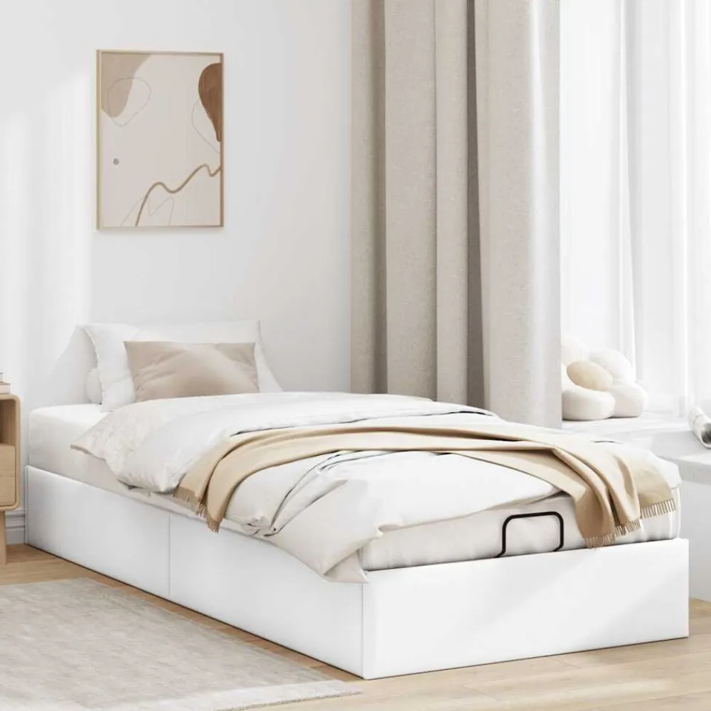 vidaXL Estructura de cama otomana sin colchón blanca 80x200 cm Blanco Discount