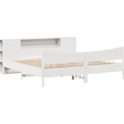 vidaXL Estructura de cama sin colchón madera maciza blanca 200x200 cm Blanco Clearance