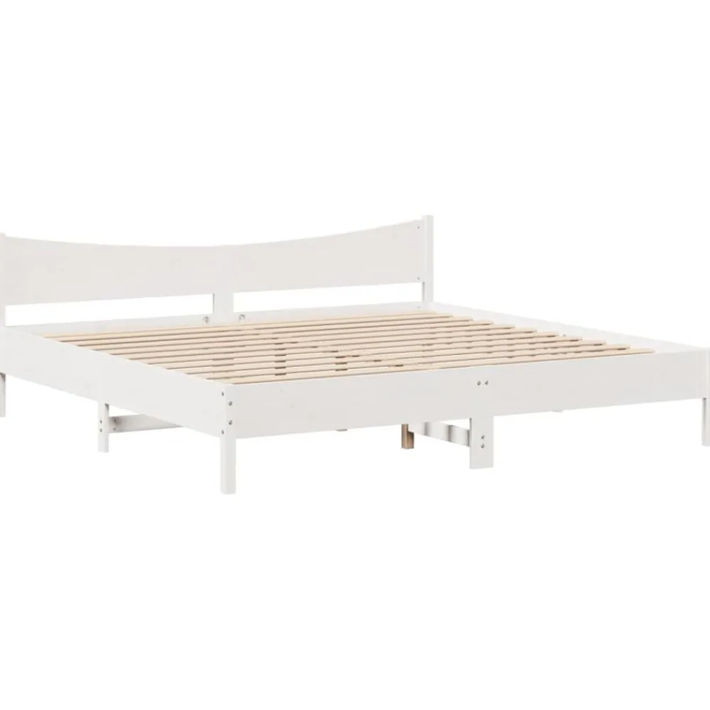 vidaXL Estructura de cama sin colchón madera maciza blanca 200x200 cm Blanco Clearance