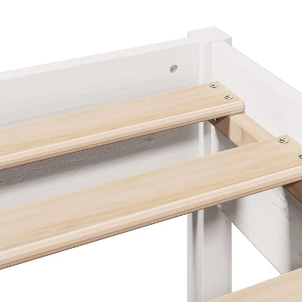 vidaXL Estructura de cama sin colchón madera maciza blanca 200x200 cm Blanco Clearance